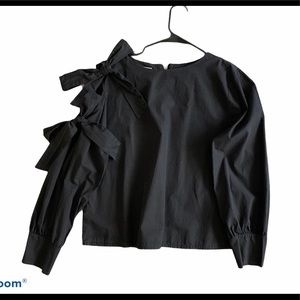 Black blouse with ribbons